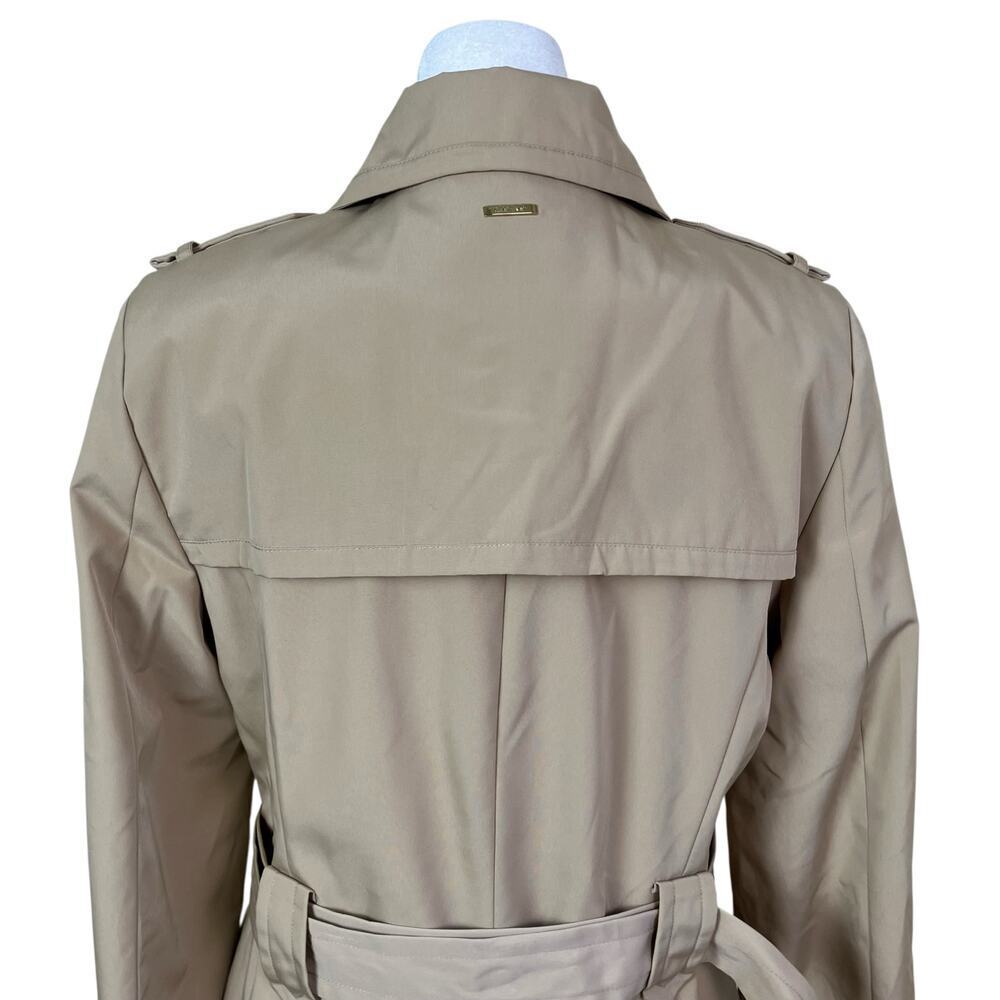 Calvin Klein Classic Khaki Waterproof Double Breasted Trench Coat Belted Fitted - Picture 8 of 16
